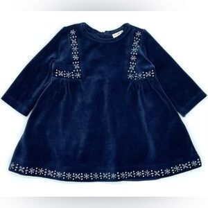 Hanna Andersson navy velvet dress with shoes